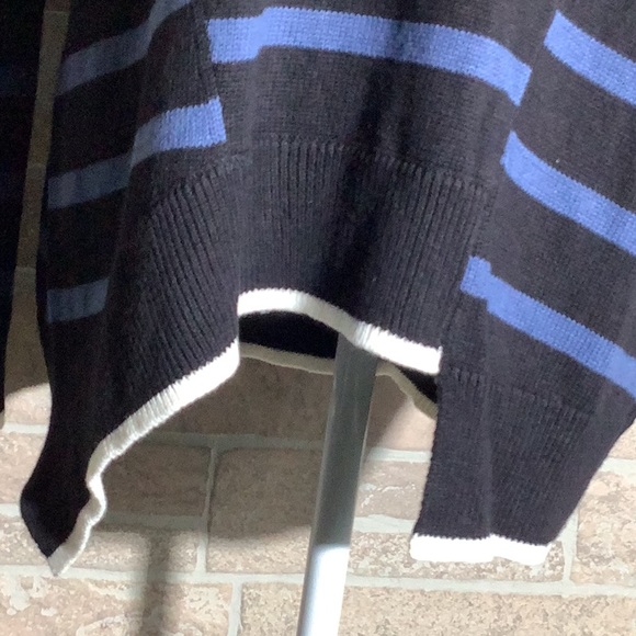 Simply Vera VERAWANG NEW - Sz L - striped  tunic sweater assymetric front - Picture 4 of 6